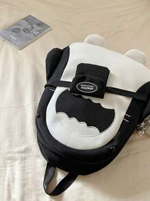 Shark Shaped Backpack, High Capacity Student Bag, Back To School - Black - View 9