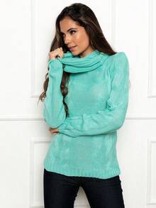 Women Sweaters - Mint Green - View 4
