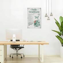 Room Decor Aesthetic A Few Daily Affirmations Motivational Wall Art Tin Metal Sign Pink Butterfly Wall Home Coffee Room Office Decor Gifts 8X12 Inches - 每日感恩 - 查看 5