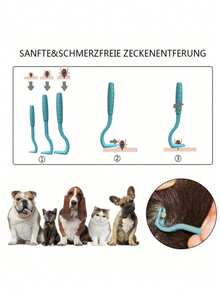 3PCS Pet Flea Removal Tool Set, Pet Tick Extractor, Tick Hook, Flea Catcher, Flea Comb, Insecticide, Tick Clip, Hook - Multicolor - View 2