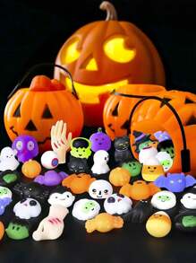 10/20pcs Halloween Mochi Squishy, Mini Kawaii Mochi Squeeze Reliever Anxiety Packs Party Favors, Halloween Miniatures Halloween Treat Bags Gifts,Monsters Mochi Squishy Mini Squishy In Unique Halloween Shapes, Classroom Prizes, Goodie Bag Fillers, Trick Or Treat, Halloween