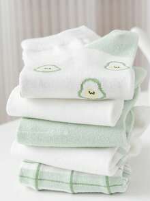 10 pares de calcetines tobilleros para mujer,calcetines tipo barco verde y blanco para todas las estaciones - Verde - Ver 3