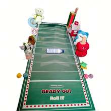 1 peça de corredor de mesa de jogo familiar com rolagem e pontuação para jogos de festa competitivos, noite de jogos, reuniões de carros, aniversário, Natal, aniversários, festas e festivais para formação de equipes, reuniões familiares, festas de amigos e eventos de festivais. - Multicolorido - Ver 13