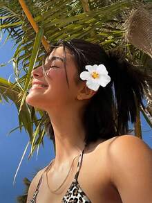 1 件/3 件芙蓉花发夹夏威夷花发夹女士鸡蛋花发夹玫瑰发夹人造花发夹度假海滩派对波西米亚风发夹女孩爪夹海滩度假，扁平爪夹，发夹，发夹 - 彩色 - 查看 5