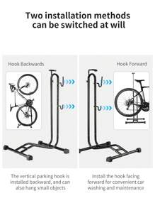 TOSUOD TOSUOD 3 w 1 (parkowanie, naprawa, stojak) pionowy stojak do konserwacji rowerów - stojak na rowery w kształcie litery L, stojak parkingowy podłogowy (do zawieszenia pionowego i poziomego), wewnętrzny garaż, stabilny stojak na koła, stojak do konserwacji, rama górska