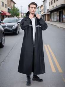 Hochwertiger modischer Regenmantel, verdickter Regenmantel, ganzkörper Regenmantel, wasserdicht und windabweisend Regenjacke für Herren und Damen, multifunktionaler Regenponcho für Outdoor-Aktivitäten wie Radfahren, Reisen, Klettern, wasserdichter Regenmantel in Große Größen, schwarzer Regenmantel, Regenumhang für Erwachsene, Mode-Regenmäntel für Outdoor-Einsatz