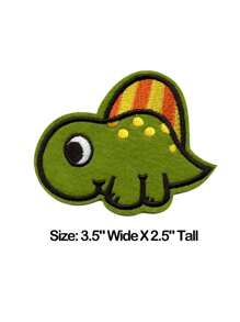 1 pieza Parche bordado de dinosaurio Estegosaurio lindo, bordado de tela de poliéster DIY, apropiado para ropa, prendas, calzado y accesorios, para todas las estaciones