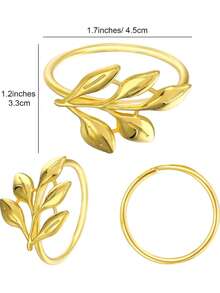 10 件可重复使用的镀金合金餐巾环：边缘光滑，易于清洁，适合婚礼派对庆祝和节日晚宴 - 彩色 - 查看 4