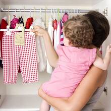 8PCS/SET Baby Closet Size Dividers For Girls Wardrobe Wooden Hanger Separators Baby Clothing Organizers Pink Bowknot Baby Closet Tag Boards For Clothes Baby Gilrs Shower Gift Princess Room Decorations - Multicolor - View 1