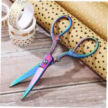 Vintage Style Fabric Scissors, Professional Stainless Steel Sewing Tool For Stitching, Patching And Altering Clothes, Colorful Design Suitable For Crafting And Quilting