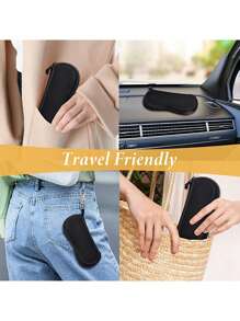 1pc Unisex Soft Neoprene Eyeglass Case, Glasses Zipper Case, Portable Sunglasses Pouch, Eyewear Accessories For Travel And Sports
