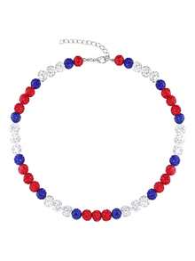 1 pieza Collar unisex de béisbol, collar de cuentas inspirador, collar de strass - collar - Ver 8