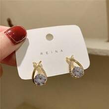 Exquisite Diamond-Studded Cross-Light Luxury Temperament Niche High-End Design Earrings - Vàng - Xem 6