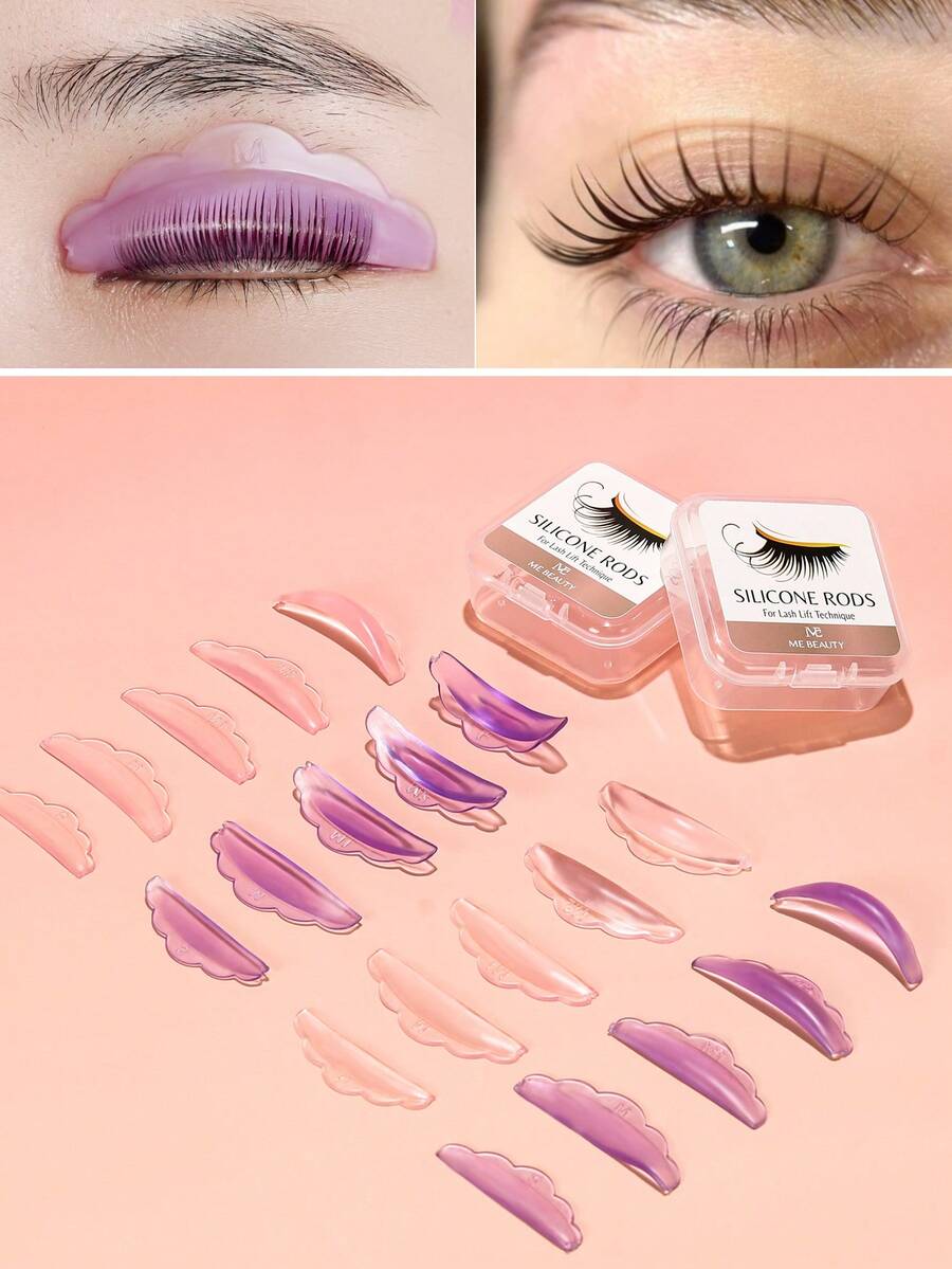 10片/套，5种尺寸睫毛提升垫，无需胶水，自粘式睫毛夹垫，柔软睫毛烫棒，可重复使用 - 彩色 - 查看 1