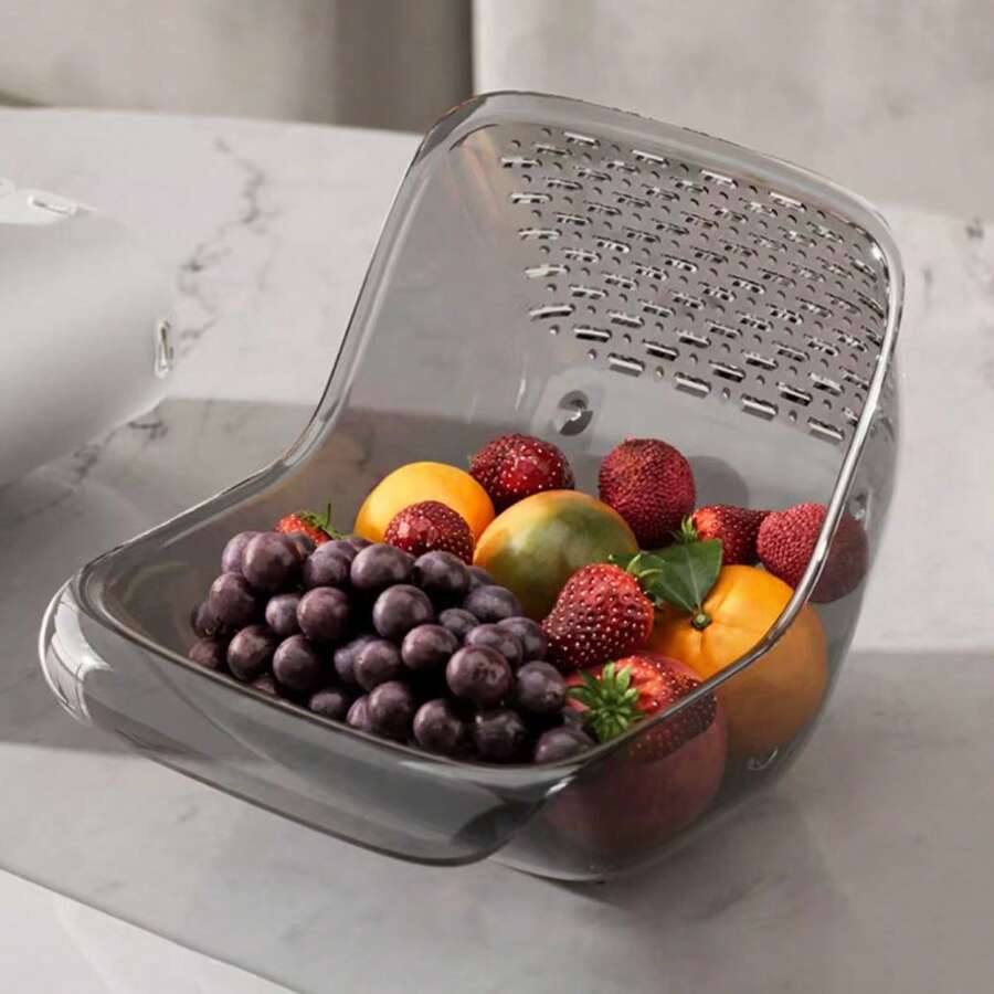 1 pieza Cesta multiusos de cocina para frutas y verduras, organizador de productos duradero y lavable, artículos de cocina para una máxima eficiencia de la cocina con estilos acogedores de otoño e invierno, herramientas de cocina higiénicas junto al fregadero