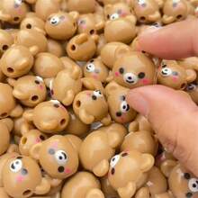 10pcs Acrylic Cartoon Fun Blush Bear Decorative Beads For Making Necklaces, Bracelets, Mobile Phone Chains, DIY Accessories, Good Friend Gifts, Family Gifts, Festival Gifts