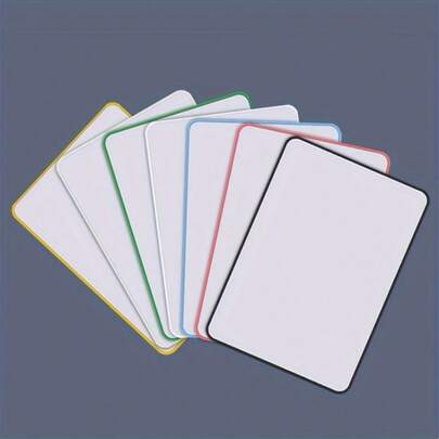 1 件白板双面非磁性书写板可擦可写白板笔橡皮擦 A4 办公室留言重要信息记录 7 色边框干擦板