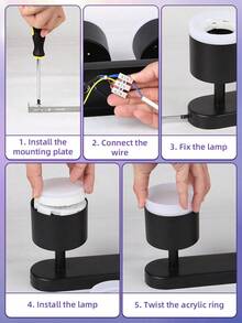 CANMEIJIA GX53嵌入式吸顶射灯，壁灯，吸顶灯，黑色/白色，带/不带灯泡，铝制，适用于GX53灯泡，适用于商店、书房、卧室、客厅、咖啡厅、展厅、画廊、博物馆、走廊、门廊 - GX53燈頭吸頂燈 - 查看 10
