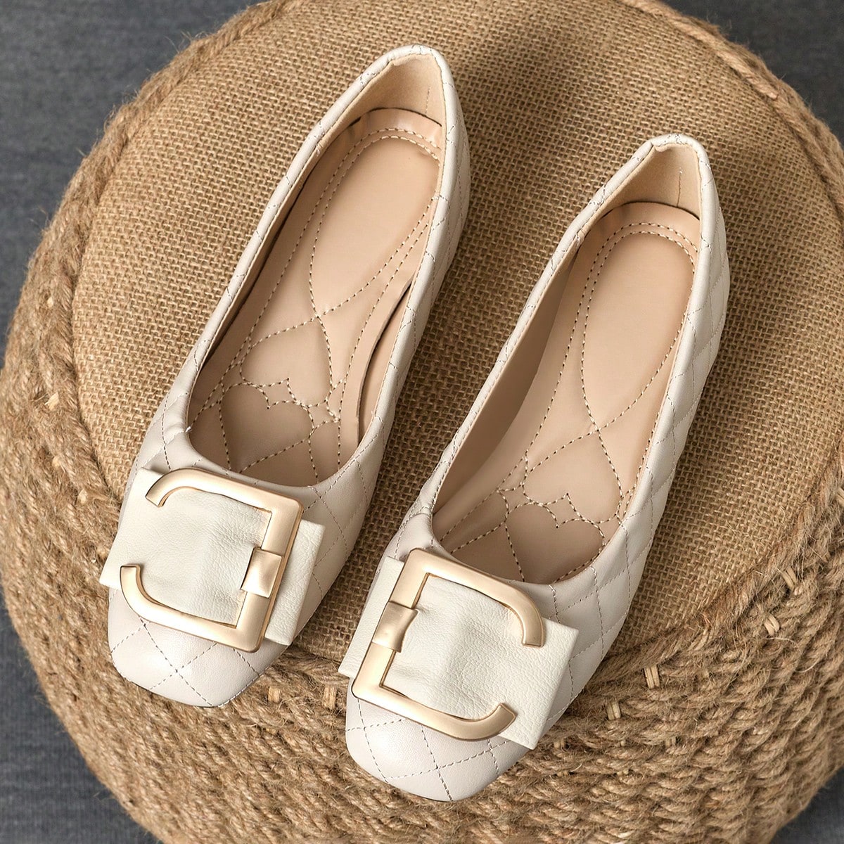 Bailarinas cuadradas estilo francés con lazo para mujeres, mocasines casuales cómodos y suaves, alpargatas de moda tipo slip-on, zapatos versátiles
