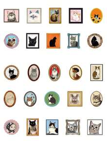 YWWBLD 50 Stücke süße Katzen Aufkleber für Tagebuch, Laptop, Handyhülle, Gepäck, Skateboard, Helm, dekorative Aufkleber