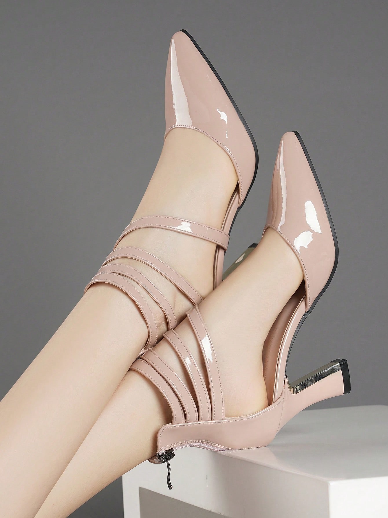 أحذية كعب عالي بأصبع قدم مدبب موسم الخريف/الشتاء 2...