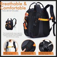 52 Pockets Tool Bag Backpack For Men Storage Organization Tool Bags Heavy Duty With Waterproof Molded Base For Electrician, Repairman Industrial & Construction Work, Blue - Màu xanh lam - Xem 6