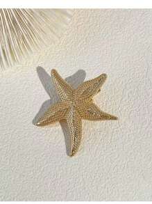 3 Peças Presilhas de Cabelo para Mulheres em Liga de Zinco com Design de Estrela e Estrela do Mar, Presilhas de Metal, Adequadas para Praia, Penteados de Coque, Decoração, Acessório de Cabelo, Presilhas, Clipes de Cabelo, Ganchos de Cabelo
