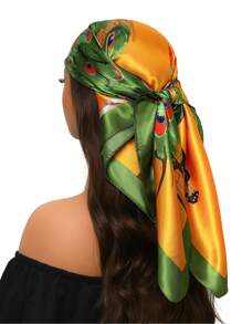 1 peça de cachecol moderno para todas as estações, cachecol quadrado estampado para mulheres, bandana feminina para uso diário, novo lenço de cabeça com proteção solar