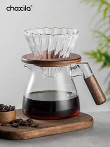 choxila 1pc Coffee Filter Stand, Pour Over Filter Cup Stand, Cone Coffee Dripper Holder Rack, Wooden Filter Cup Holder, Suitable For V-Shaped Filter Cup Back To School - Wooden Stand - View 3