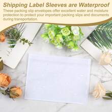 100PCS Shipping Label Sleeves, 7.5" X 5.5" Packing Slip Pouches, Packing List Envelopes/Shipping Label Envelopes For Mailing, Packing List, Packaging, Protective Documents - White - View 5