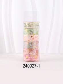 6 Rolls/Box, Simple Floral Pattern Washi Tape - Creative Design Hot Stamping And Silver Stamping Craft Decorative Sticker Rolls For Scrapbook Decoration Card Decoration Materials Notebook Decoration Masking Tape - Add Elegance To Your DIY Handbook! Back To School