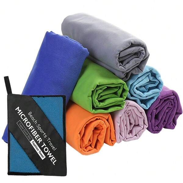 1pc Beach Towel, Quick-Dry, Sand-Free, Super Absorbent Microfiber Towel, Lightweight, Suitable For Travel, Swimming, Pool, Beach, Hiking, Yoga