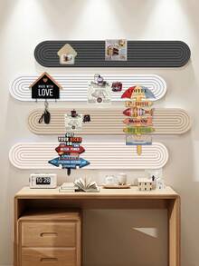 1pc No Drill Decorative Bulletin Board, Multi-Purpose Polyester Felt Noticeboard, Self-Adhesive Photo Wall DIY Display Board, Reusable Household/Office Wall Memo Board, Wall Mounted Pinboard. Suitable For Room Decoration, Office Memo, Poster Decor, Photo Sticking, Calendar Planning, Suitable For Bedroom, Study, Living Room, Sofa Wall, Office And School Home Decor Back To School School Supplies - Multicolor - View 5