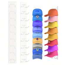 Baseball Cap Storage Rack, Strong Adhesive, Wall-Mounted Hat Rack, Multi-Layer Hat Storage Display Rack - Multicolor - View 10