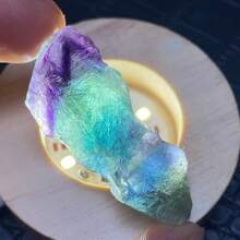 Cristais de fluorita azul-esverdeada-roxa natural, pedras minerais brutas, pingente, pedra de bolso, pequeno ornamento