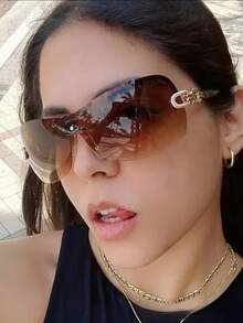 1 pieza Gafas XXL con cadena envolvente de estilo Y2K bohemio, aptas para uso diario, fiestas y ocasiones festivas