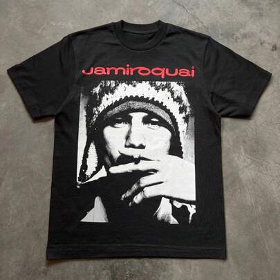 1996 ジャミロクワイ ヨーロッパ ツアー限定版レトロ スタイル Tシャツ