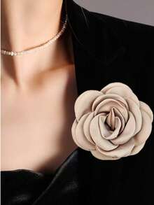 1pc Versatile Fashion New Multilayer 9cm Big Flower Fabric Brooch For Women, Suitable For Clothing, Scarf, Hat Decoration, Daily Wear & Party - Camellia Flower Brooch - View 14