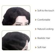 Peluca sintética de los años 20 para mujer, pelo Natural ondulado corto para, Cosplay Retro completo para Halloween,, disfraz diario, peluca Flapper DU7G - Peluca-4 - Ver 5