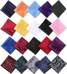 ¡RecomendadoJeatonge - Juego de 20 pañuelos cuadrados de bolsillo para hombre, varios colores con caja, Varios colores, Medium¡Top de Temporada - 1 - Ver 2