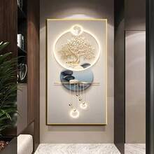 1 件优雅现代抽象帆布墙画，无框架树和月亮风景海报，非常适合卧室、客厅或走廊装饰，卧室墙画