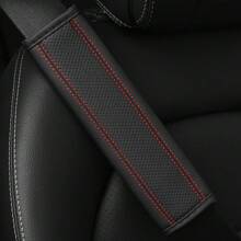 1 pieza Almohadilla para el hombro del cinturón de seguridad del automóvil con relieve de PU, transpirable y cómoda, apta para sedanes y camiones, para todas las estaciones