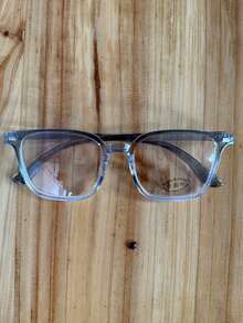 新款派对时尚男女超轻透明渐变光大框平光眼镜，经典透明镜片眼镜（无眼镜盒）