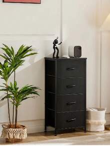 Fabric Storage Dresser With 9 Drawers, Steel Frame And Wooden Top For Bedroom, Closet And Entryway - 黑色 - 查看 16