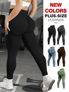 TNTOR Quần legging tập thể dục cạp cao nâng mông cỡ lớn dành cho nữ, độ co giãn cao, nhanh khô, ôm sát tạo hiệu ứng vòng ba căng tròn, thiết kế cạp cao giúp kiểm soát vùng bụng, phù hợp cho tập luyện, đạp xe, yoga, màu đen mùa xuân. - màu đen - Xem 12