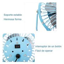 Ventilador pequeño de escritorio, ventilador USB de cuatro aspas de aluminio, silencioso y con viento súper fuerte, mini ventilador portátil para oficina en casa, regalo ideal de verano. - Rosa - Ver 11