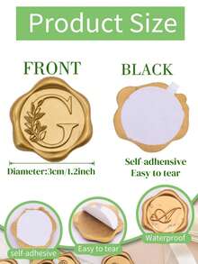 30/50pcs Letter Wax Seal Stickers, Gold Foil Self-Adhesive Wax Seal Stickers, Envelope Sealing Stickers, Gold Foil Stickers, Suitable For Thanksgiving Cards/Gift Wrapping/Wedding Engagement Party Invitations, Birthday Parties, Christmas And Other Occasions. - Bronze - View 4