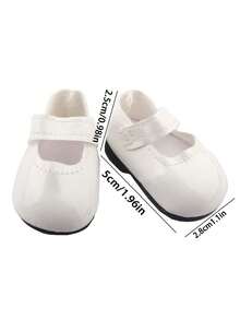 1 Pair Solid Color Doll Shoes, Dolly Style Flats Suitable For 14-Inch Reborn Baby Dolls, Girls, Students, Birthday Gifts, Holiday Toys, Children Doll Accessories, Party Favors