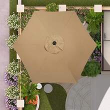 مظلة حديقة خارجية للاستخدام على مدار السنة - مصنوعة من البوليستر ، غطاء سميك ، حظر الشمس ، لون بيج ، مناسبة للساحات والاستخدام الخارجي ، مظلة حديقة زخرفية ، غطاء استبدال