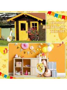 [Birthday Theme Lawn Goose Clothing] Home Party Decor Goose Costume With Glitter Hat And Happy Birthday Bandana Yard Goose Outfits Cement Plastic Goose Duck Decorations